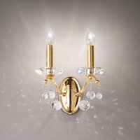 Austrolux vägglampa Carmen II, kristallglas, 24 K guldpläterad