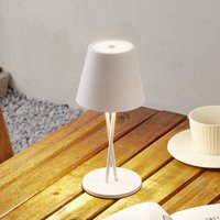 Lindby lampe de table LED rechargeable Janea CROSS, blanc, métal