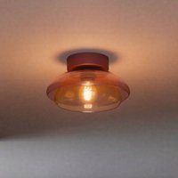 Loftlampe Salesiani, burgunderrød, glas, metal, E27