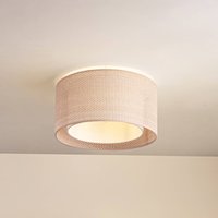 Lindby taklampa Soula, Ø 40 cm, beige, plast, E27