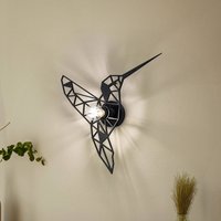 Opviq Vägglampa W-053 Lasercut, svart fågeldesign