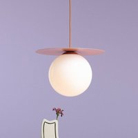 ALDEX Suspension Loop Coral L, rouge corail, boule en verre opale, métal