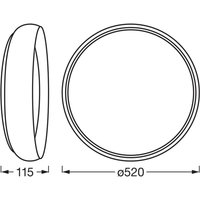 OSRAM LED-taklampa ORBIS LIVIA, Ø 52 cm, grå, metall dimbar