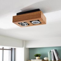 Arcchio spot Vince, 25 cm, träfärgad, metall, GU10