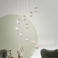 Schöner Wohnen LED hanging light Lini white 10-bulb round, 3,000 K