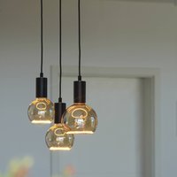 SEGULA hänglampa Madox Square 3X Wave, svart, stål, E27