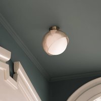 IDEAL LUX Bloom wall lamp, brass-coloured, Ø 17 cm, metal