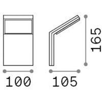 Ideallux Ideal Lux Utomhusvägglampa Style grå aluminium, 3.000 K