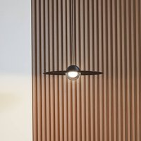 Lucande LED hanging light Tethrion, black, aluminium, Ø 40 cm