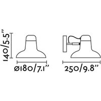 FARO BARCELONA Applique murale Snap, gris foncé, acier, largeur 18,5 cm