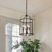 Steinhauer Pimpernel pendant light, Ø 32 cm, black, smoked grey glass