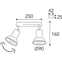 Moretti Luce Genziana 1412.E27 ceiling lamp 2-bulb