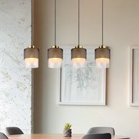 Globo Suspension Olga, longueur 91 cm, noir, 4 lampes, métal/verre