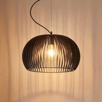 Lindby Pendellampe Jusra, schwarz, Metall, Ø 42 cm, E27