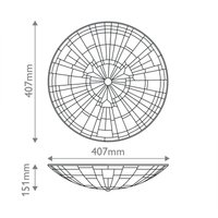 QUOIZEL Plafonnier Inglenook, style Tiffany, acier, verre, multicolore