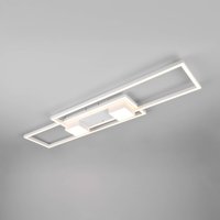 Trio Lighting Plafonnier LED Albany, blanc, 100 x 28 cm, aluminium, CCT, intensité variable