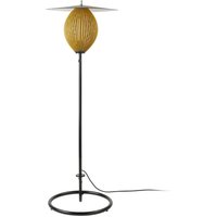 Gubi Satellite outdoor floor lamp, IP65, black/mustard gold