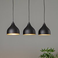 Opviq Pendant light Tattoo 6211 3-light linear black/gold