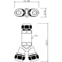 Deko-Light Connecteur en Y extérieur pour 3 câbles 4-14mm