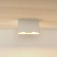 Lucide Bodi downlight, angular, white, GU10, 2-bulb, aluminium