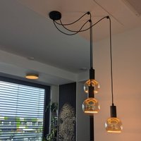 SEGULA Spyder 3 Wave pendant light, black, 3-bulb