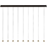 Sil-Lux LED-hänglampa Magnetic, linjär, 9 lampor, guld