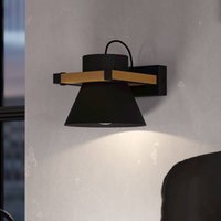 EGLO Applique Maccles en noir avec bois