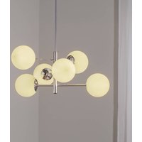 Domiluce Aurora hänglampa, krom, Ø 60 cm, 6 lampor, glas, E14
