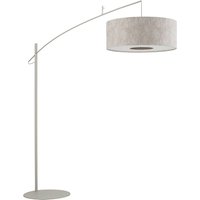Bogenlampe Poise B, grau, Stahl, Textil, Ausladung 255 cm
