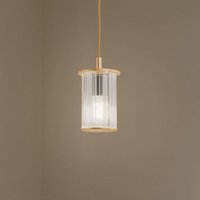 Argon Utomhushänglampa Nora, guld/transparent, IP44, glas