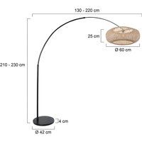 Steinhauer Sparkled Light arc floor lamp black/beech