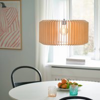 Nordlux Asti 50 pendant light, wooden slats, height 25cm