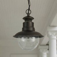 Lindby utomhushänglampa Eddie, rost, metall, IP44, E27