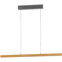 Lampa wisząca LED Shine-Wood, długość 105 cm, dąb/nikiel