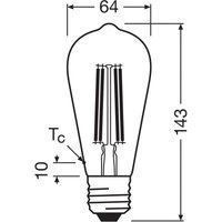 OSRAM LED bulb Edison E27 3.8W filament LED bulb 2,700K