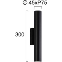 Viokef LED-utomhusvägglampa City, höjd 30 cm, svart, metall