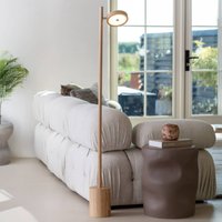 GOOD & MOJO LED-golvlampa Okinawa, 1 lampa, natur, 146 cm, trä