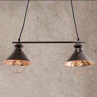 ORION 2-bulb Shanta hanging light in black copper