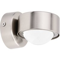 Lindby väggspotlight Jyla, nickel, 3.000 K, nedåtriktad, lins