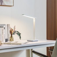 Lindby LED-bordslampa Rylas, vit, USB, CCT