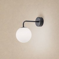 SOLLUX LIGHTING Wall lamp Astral, black, projection 22 cm, steel/glass