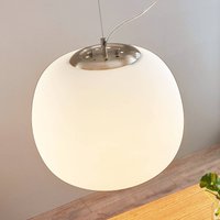 Lindby pendellampa Ginevra, Ø 38 cm, vit, glas, E27