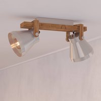 EGLO Cawton downlight, length 58.5 cm, steel/brown, 2-bulb.