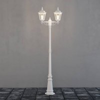 Konstsmide Firenze lamp post, 2-bulb, white