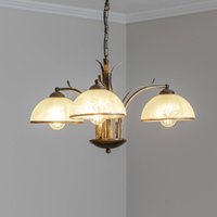 Luminex Ljuskrona Korfu, 3 lampor, antik guldfärg, Ø 68 cm