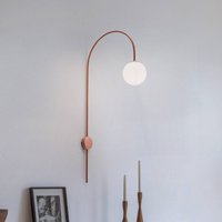 ALDEX Vägglampa Una, metall, glas, korallröd