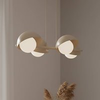 EMIBIG LIGHTING Boom 4 pendant light, beige, glass/steel, length 60 cm