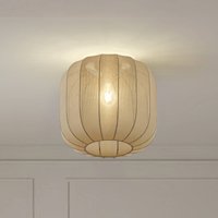 Lindby plafonnier Helin, gris, tissu, Ø 35 cm