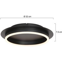 Steinhauer Ringlux taklampa LED, svart, Ø 32 cm, metall