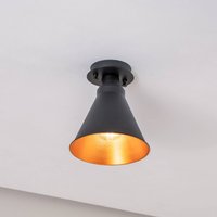 Opviq Taklampa Berceste N-676, svart/guld, metall, Ø 20 cm